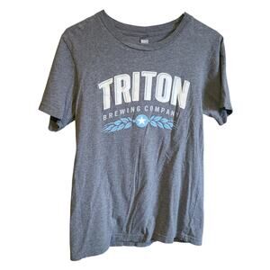 Triton Brewing Company Gray Canvas TShirt Womens S Indiana Beer Soft Slim Fit